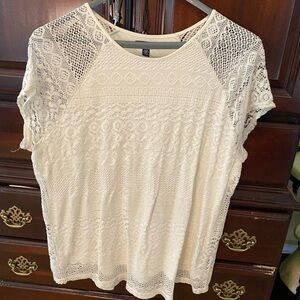 Chaps Cream Lace Blouse